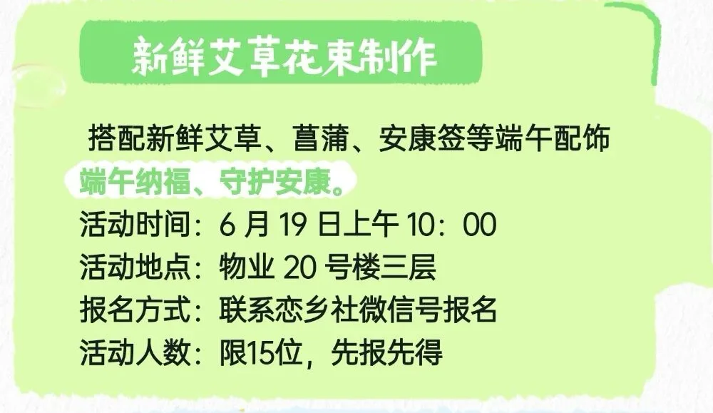 新鲜艾草花束制作